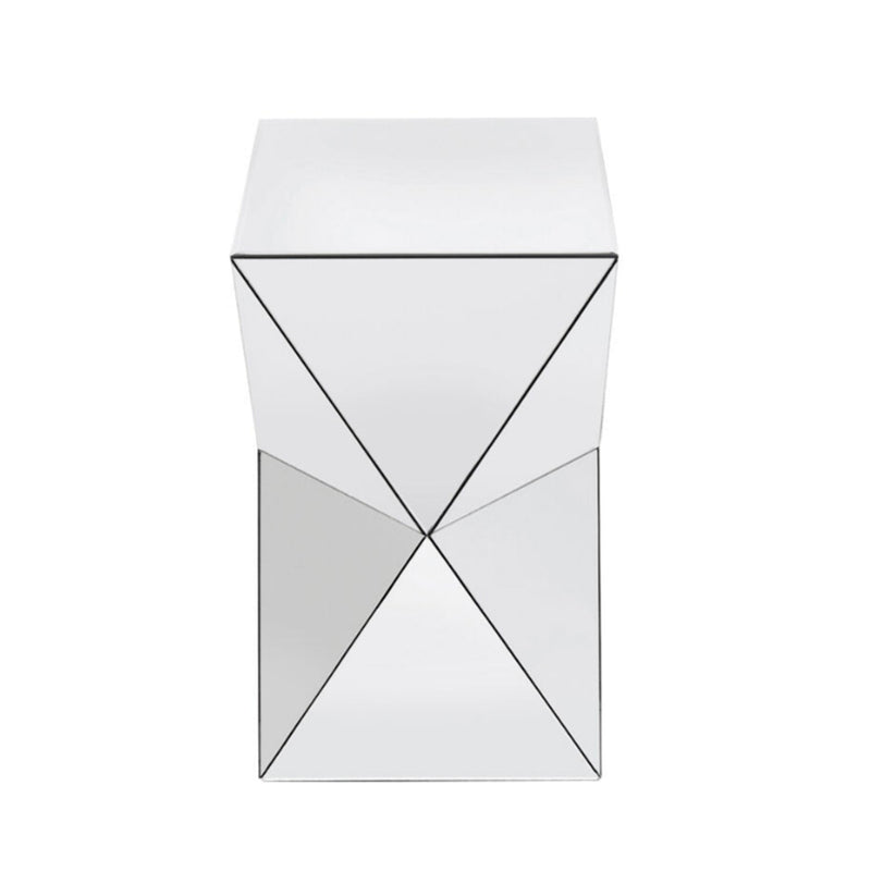 Silver Mirrored Geometric Side Table, photo 7 of 8