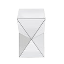 Silver Mirrored Geometric Side Table