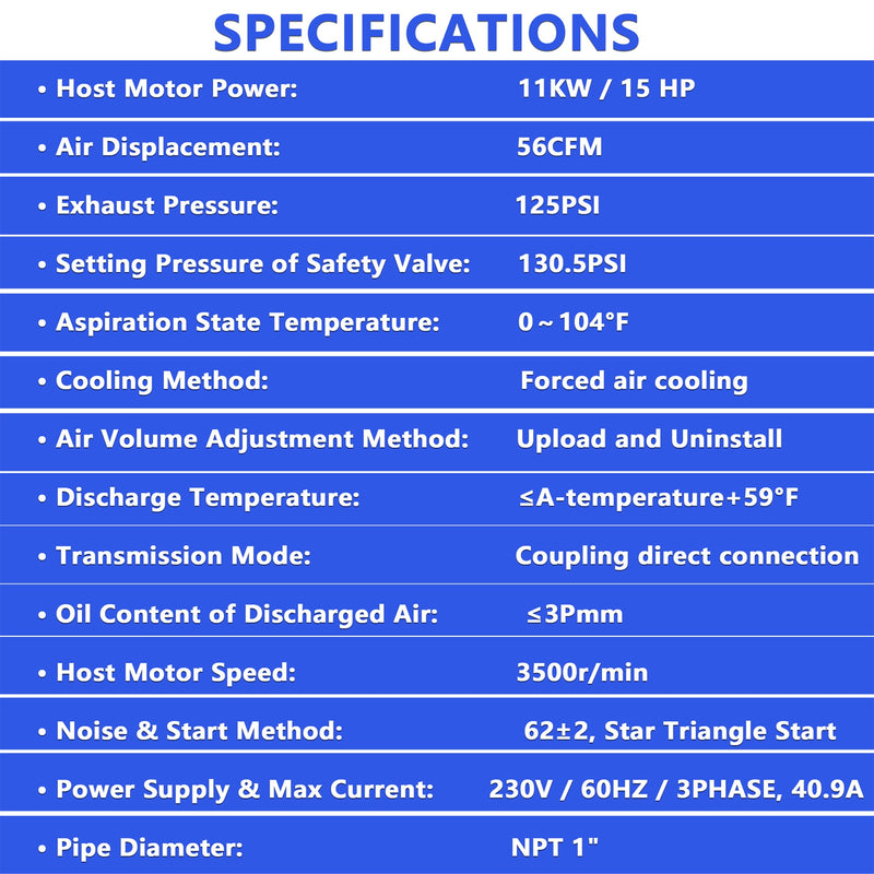 15HP Rotary Screw Air Compressor, photo 8 of 10