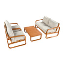 4-Piece Acacia Wood Outdoor Patio Furniture Set with Thick Cushions by HouseOfZazla