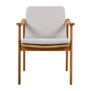 Outdoor Dining Chairs Set of 2, Teak Color Acacia Wood Frame