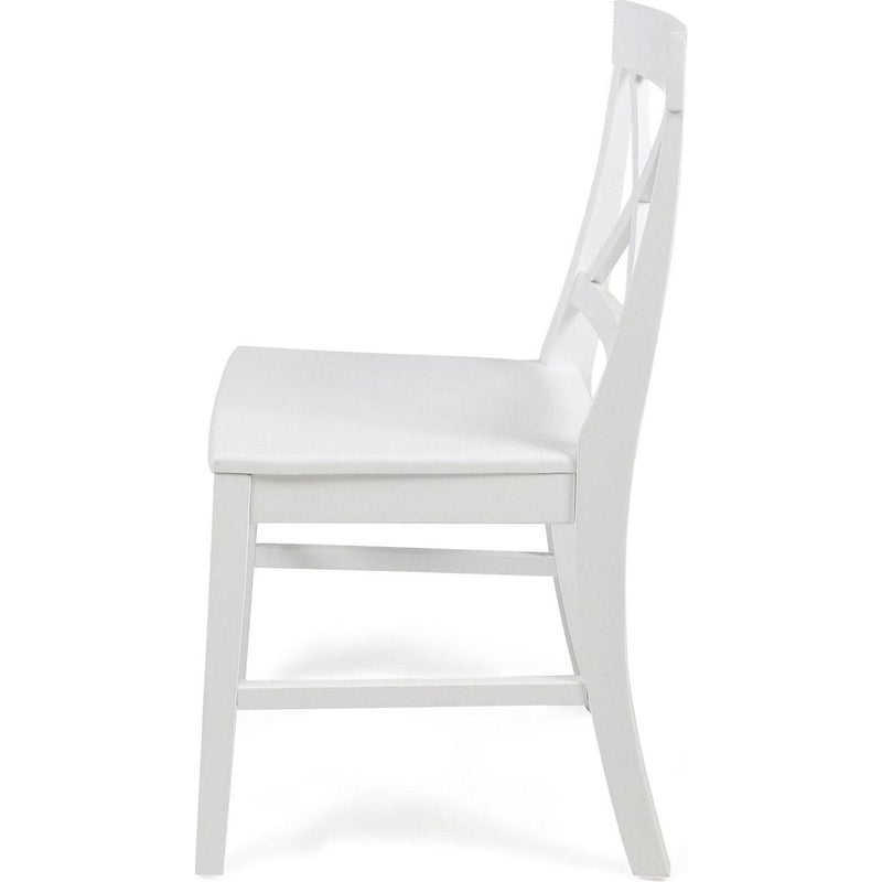 Acacia Wood Dining Chairs, White