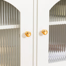 71-inchstylishTVcabinet Entertainment CenterTV stand,TVConsoleTable, Media Console,solidwood frame,Changhong glass door,Metal handle,antique white,canbeplacedin the children's room,bedroom Living Room