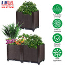 Raised Garden Bed Plant Growth Box with Self-watering System for Garden Patio Balcony Elevated Planter Box for Flowers Vegetables Herbs