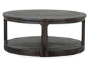 Boswell - Round Cocktail Table (With Casters) - Peppercorn