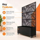 Leaf Pattern Privacy Screen with Planter Box