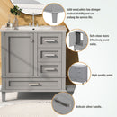 Bathroom Vanity, Modern Bathroom Cabinet With Sink Combo Set, Bathroom Storage Cabinet With A Soft Closing Door And 3 Drawers, Solid Wood Frame by HouseOfZazla