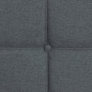 Queen Size Upholstered Platform Bed Frame With Button Tufted Linen Fabric Headboard - Dark Gray