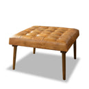 Mark - Tufted Square Genuine Upholstered Ottoman by HouseOfZazla