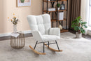 Teddy Fabric Rocking Gilder Nursery Chair For Living Room Indoor - Ivory by Unique Piece Furniture