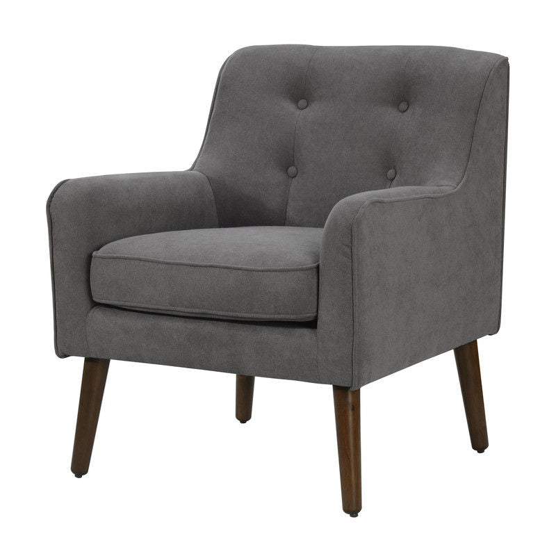 Ryder - Mid Century Modern Woven Fabric Tufted Armchair, photo 4 of 6