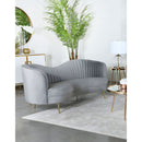 Reigha - Upholstered Sofa Lounge Furniture With Channel Tufted Backrest - Gray by HouseOfZazla
