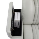 270° Power Swivel Recliner Home Theater Chair With Hidden Arm Storage, LED Light, Cup Holder, And Tray Table by HouseOfZazla