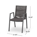 Outdoor Modern Aluminum Dining Chair Set With Rope Sea (Set of 2) by HouseOfZazla