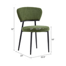 Upholstered Dining Chair (Set of 2) - Green Fabric by HouseOfZazla