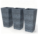 Taper Planters Set of 3 with Drainage Holes for Indoor and Outdoor Use