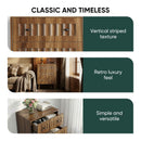 3 Drawer Dresser, Storage Cabinet With Vertical Grooves For Bedroom - Walnut by HouseOfZazla