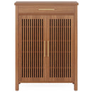 5 Tier Shoe Cabinet With Louvered Doors And Drawer, Freestanding Organizer With Adjustable Shelves For Entryway - Brown by HouseOfZazla