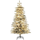 6.5 Ft Pre-Lit Snow Flocked Mountain Pine Artificial Christmas Tree