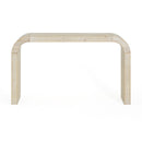 Mirod 52' Wood Console Table with Curved Edge, Natural Texture, Perfect for Entryways and Living Rooms