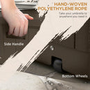 3-in-1 Outdoor Umbrella Base, Coffee End Table, Flower Box Planter with Drain Hole, 175 lbs. Capacity Fillable Patio Umbrella Stand Table with Wheels and Handles, Brown