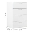 Bliss - Glossy 4 Drawer Jumbo Chest With Extra Deep Storage by HouseOfZazla