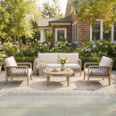 4-Piece Acacia Wood Outdoor Patio Furniture Set by HouseOfZazla