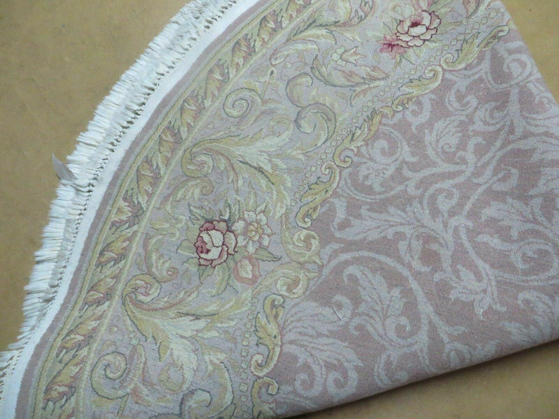 6' X 6' Round Handmade Fine Chinese Floral Oriental Silk Wool Rug Carpet Nice