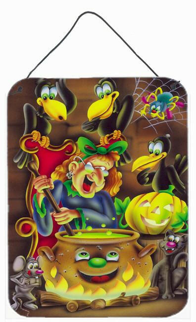 Witch and Crows Stirring it up Halloween Wall or Door Hanging Prints APH0934DS1216