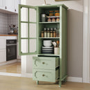 Minimalism Buffet Cabinet With Glass Doors And Double Drawer by HouseOfZazla
