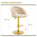 Puffy Bubble Chair, Ball Chain (Set of 2) - Beige / Gold by HouseOfZazla