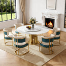 59" Round Sintered Stone Dining Table Set