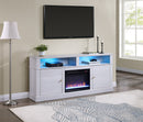 Terra - TV Stand Console With Fireplace - White Walnut by Unique Piece Furniture