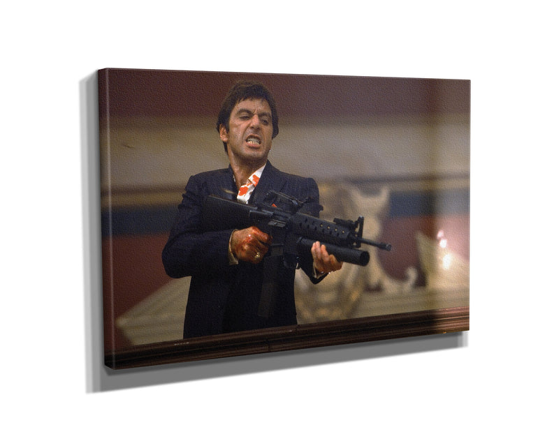 Scarface Poster Say Hello to My Litttle Friend Tony Montana Movie Hand Made Posters Canvas Print Wall Art Home Decor