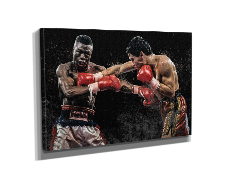 Julio Cesar Chavez vs Meldrick Taylor Poster Boxing Painting Hand Made Posters Canvas Print Wall Art Home Man Cave Gift Decor