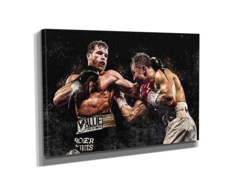 Canelo Álvarez VS Gennady Golovkin Poster Boxing Painting Hand Made Posters Canvas Print Wall Art Home Man Cave Gift Decor