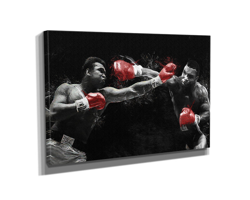 Mike Tyson vs  Muhammad Ali Poster Boxing Painting Hand Made Posters Canvas Print Wall Art Home Man Cave Gift Decor