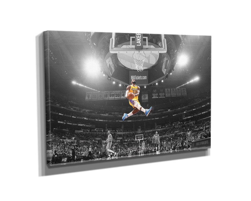 LeBron James Slam Dunk Poster Los Angeles Lakers Basketball Hand Made Posters Canvas Print Wall Art Home Decor