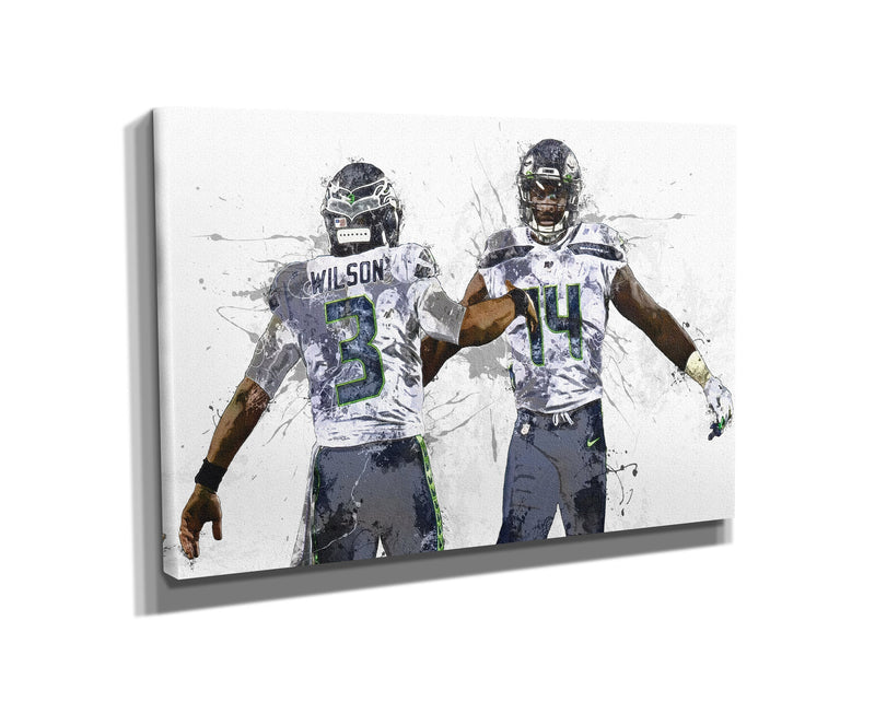 DK Metcalf Russell Wison Poster Seattle Seahawks Football Painting Hand Made Posters Canvas Print Wall Kids Art Man Cave Gift Home Decor