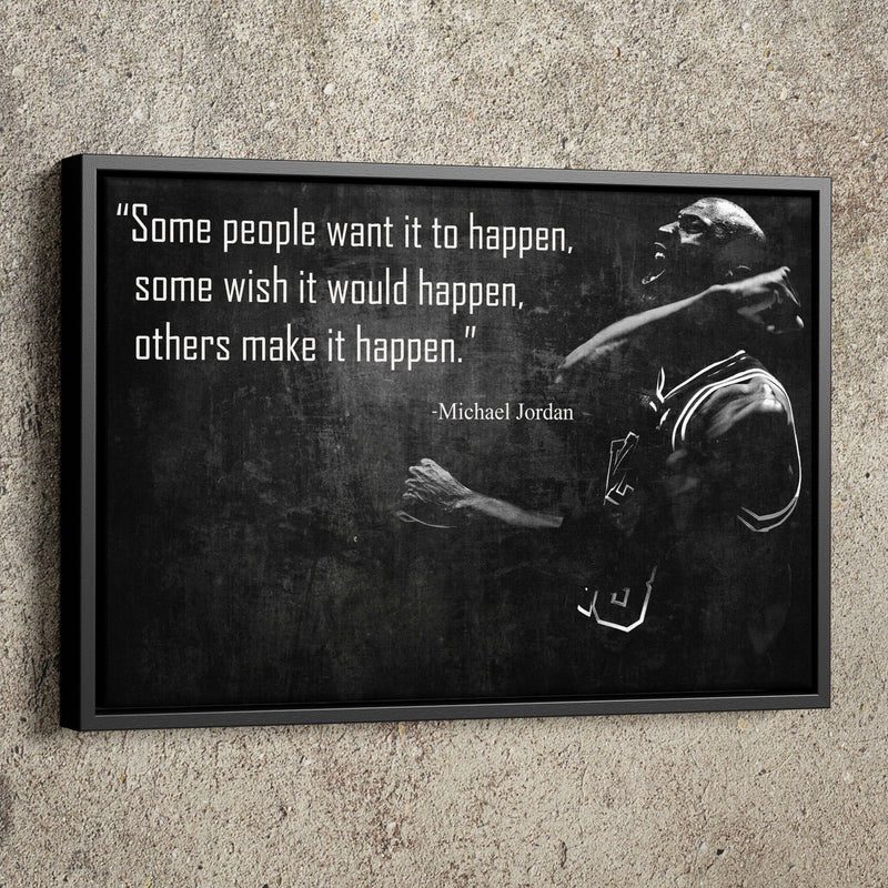 Michael Jordan Quote Poster Black and White Chicago Bulls Basketball Hand Made Posters Canvas Framed Print Wall Art Man Cave Gift Home Decor