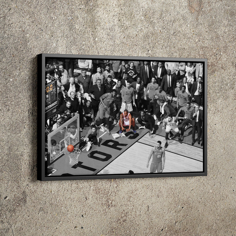 Kawhi Leonard Buzzer Beater Game 7 Poster Toronto Raptors Basketball Hand Made Posters Canvas Print Wall Art Home Decor