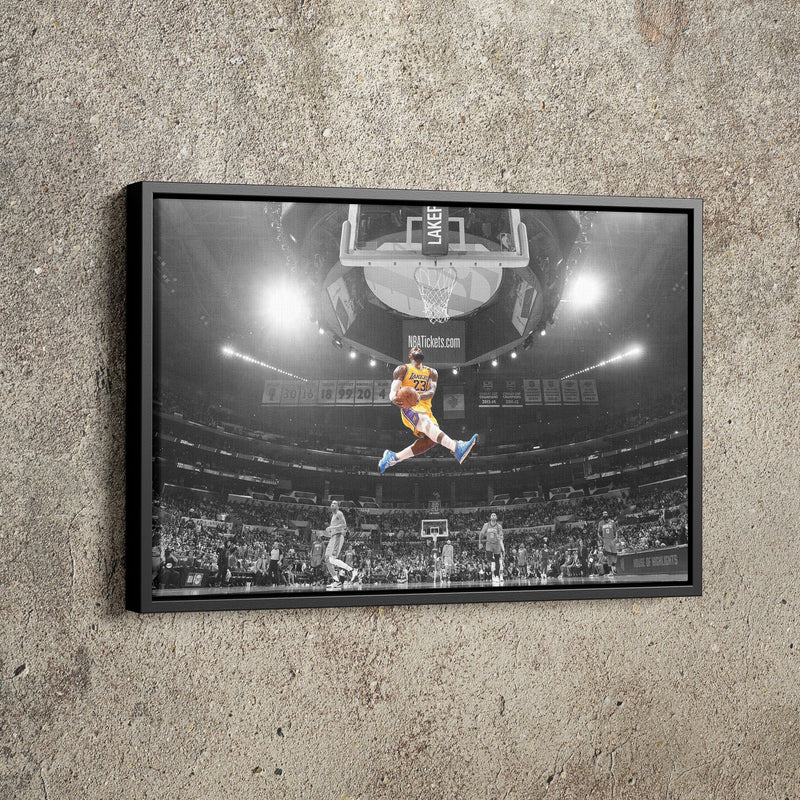 LeBron James Slam Dunk Poster Los Angeles Lakers Basketball Hand Made Posters Canvas Print Wall Art Home Decor