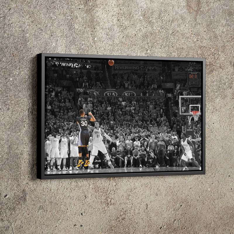 Stephen Curry Game Winner vs OKC Poster Golden State Warriors Basketball Hand Made Posters Canvas Print Wall Kids Art Man Cave Gift Home Decor