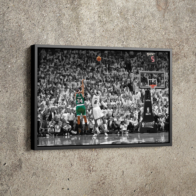 Paul Pierce Clutch Shot over James Poster Boston Celtics Basketball Hand Made Posters Canvas Print Kids Wall Art Man Cave Gift Home Decor