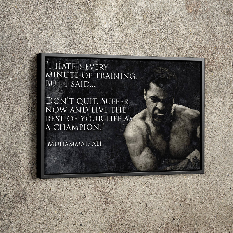 Muhammad Ali Poster Boxing Quote Hand Made Posters Canvas Print Wall Art Home Decor