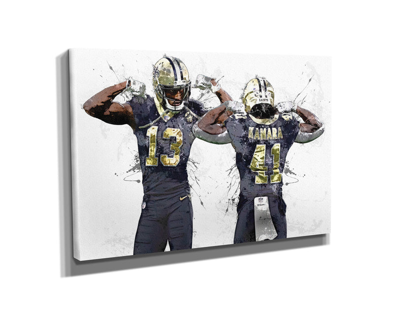 Alvin Kamara Michael Thomas Poster New Orleans Saints Football Painting Hand Made Posters Canvas Print Kids Wall Art Home Man Cave Gift Decor