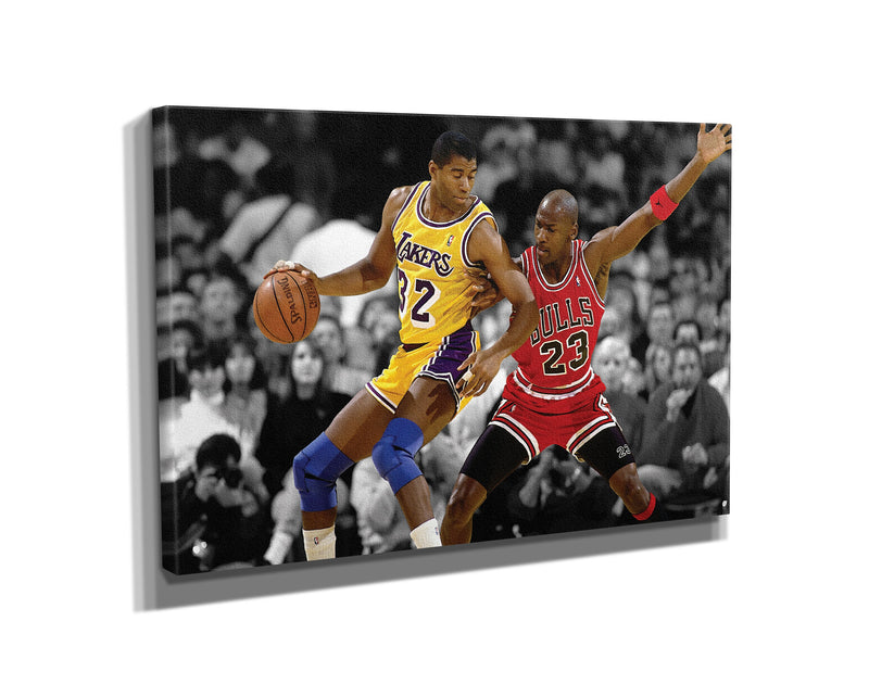 Michael Jordan Magic Johnson Poster Bulls Lakers Basketball Hand Made Posters Canvas Print Wall Kids Art Man Cave Gift Home Decor