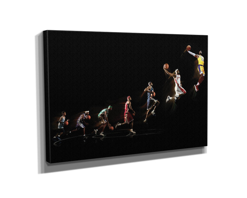 LeBron James Evolution Poster Los Angeles Lakers Basketball Hand Made Posters Canvas Print Kids Wall Art Man Cave Gift Home Decor