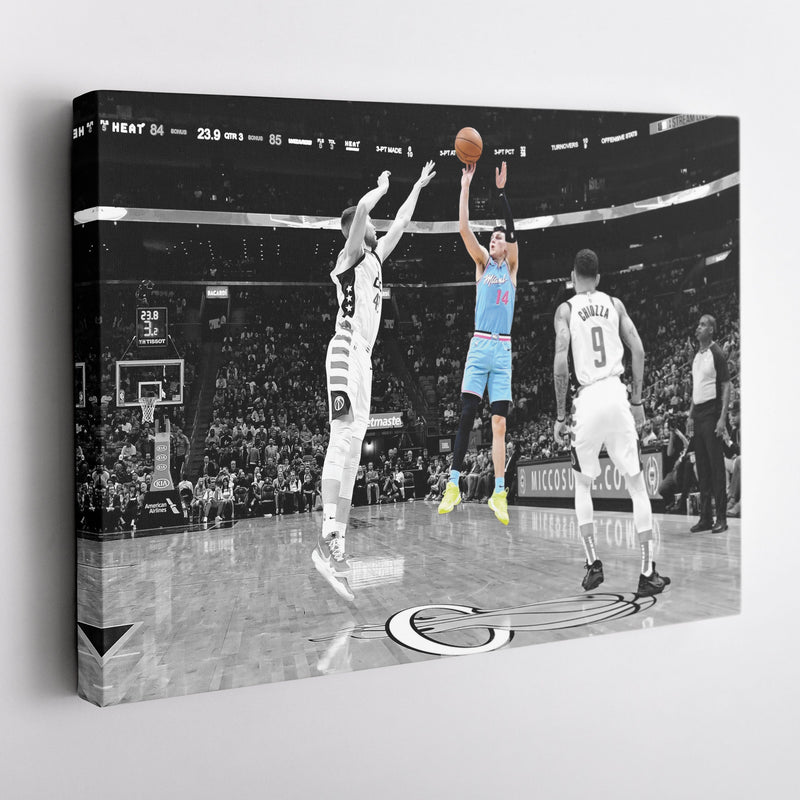 Tyler Herro Canvas Art – Clutch Shot Basketball Decor