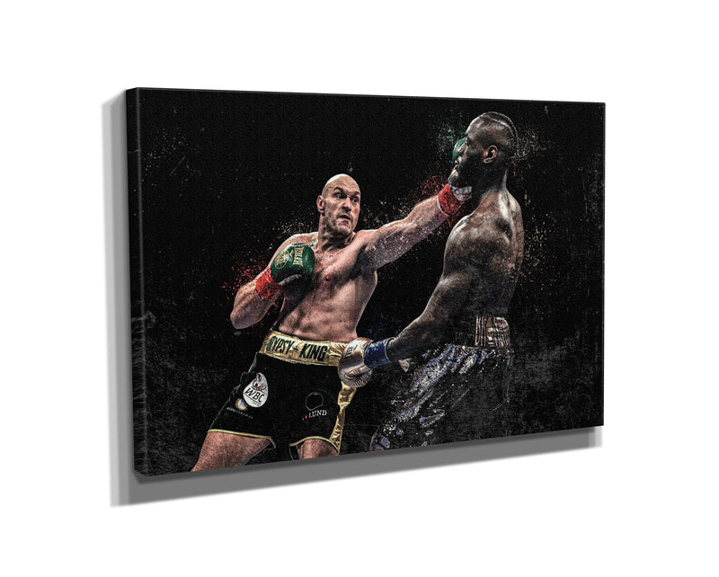 Tyson Fury Deontay Wilder Poster Boxing Hand Made Posters Canvas Print Wall Art Home Man Cave Gift Decor